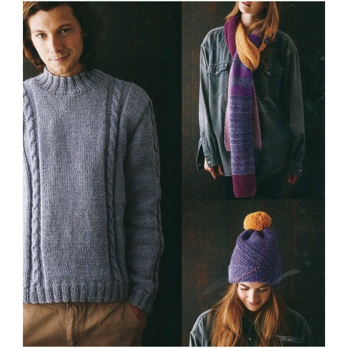 Boyfriend jumper, beginner scarf and textured beanie