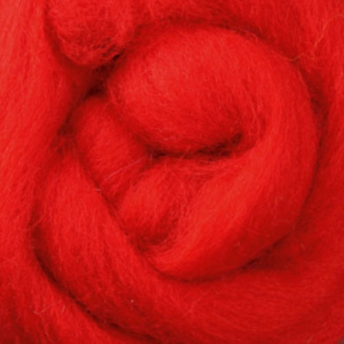Corriedale Slivers - Chilli Pepper
