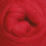 Corriedale Slivers - Cherry Red