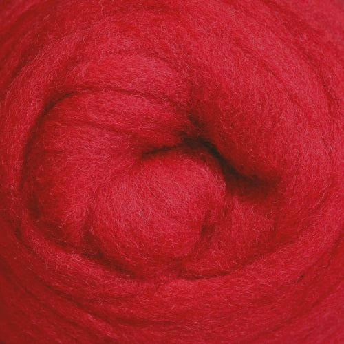 Corriedale Slivers - Cherry Red