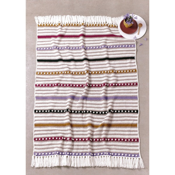 10 Bobble and Eyelet Throw