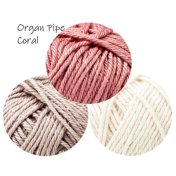 Crochet Trio of Face Washers - Organ Pipe Coral