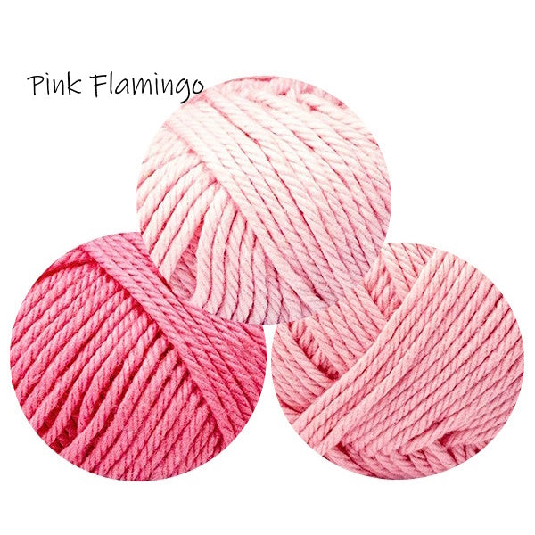 Crochet Trio of Face Washers - Pink Flamingo
