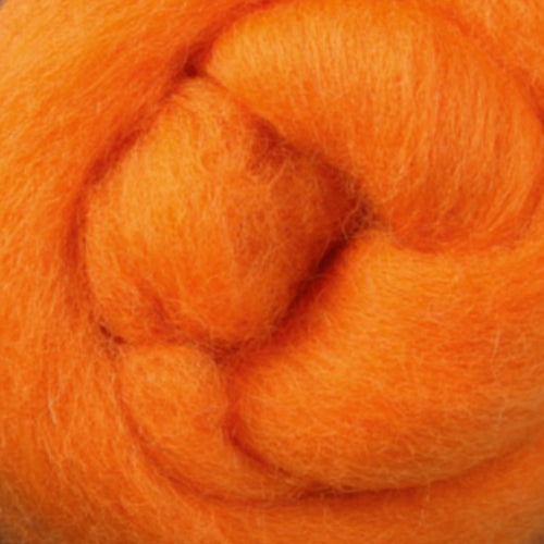 Corriedale Slivers - Tangerine