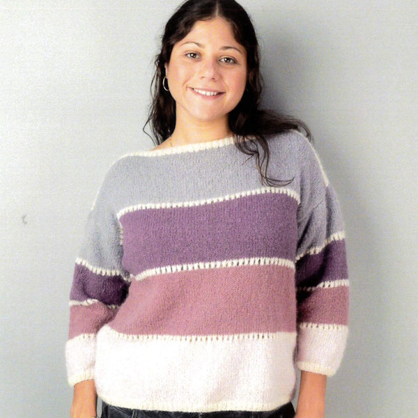 Stripe and Eyelet Sweater