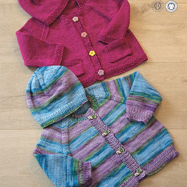 K415 Raglan Cardigan and Hat