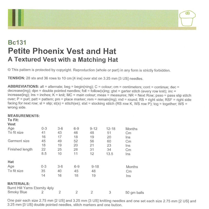 Petite Pheonix Vest and Hat