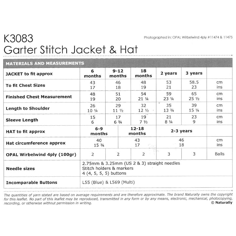 Garter Stitch Jacket & Hat