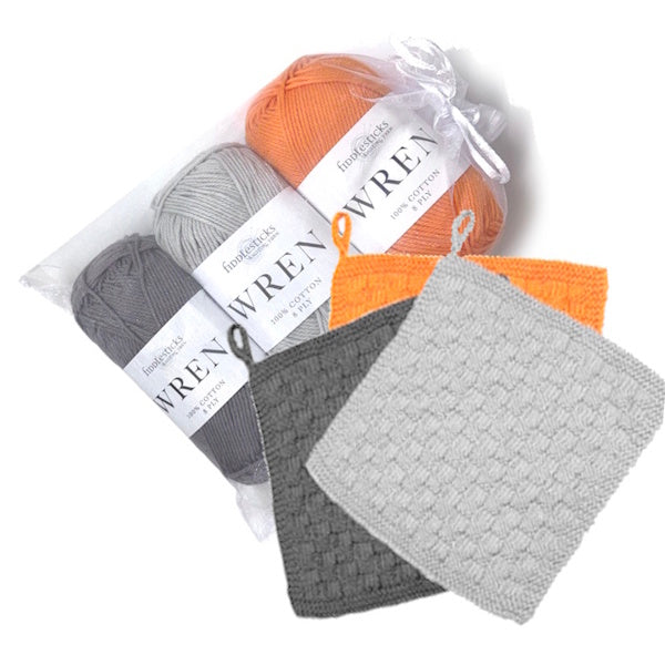 Wash Cloth Trio Kit - Knitted