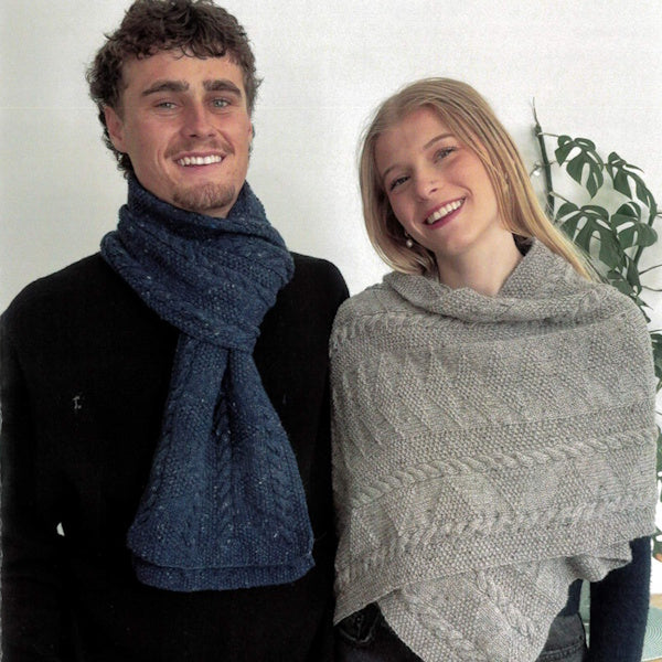 N1784 Gansey Tweed Wrap and Scarf