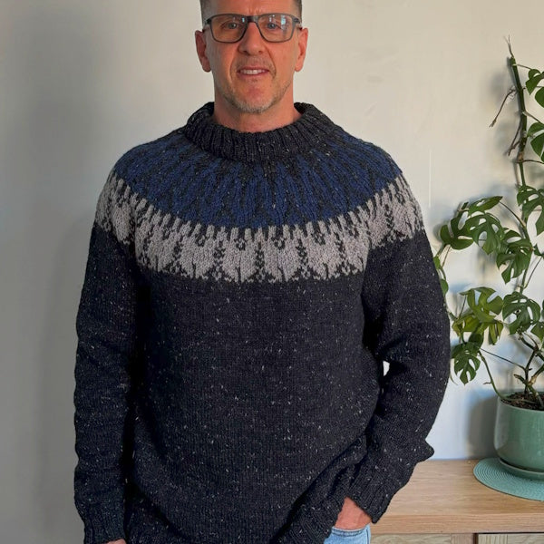 Bottom Up Round Colour Work Yoke Jumper