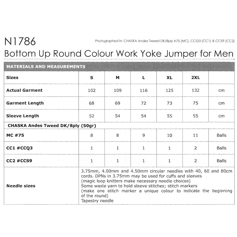 Bottom Up Round Colour Work Yoke Jumper