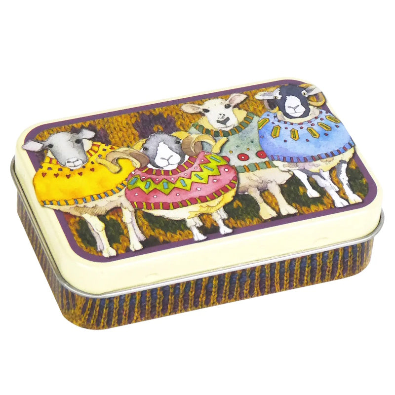 Small Hinged Tin - Sheep in Sweaters