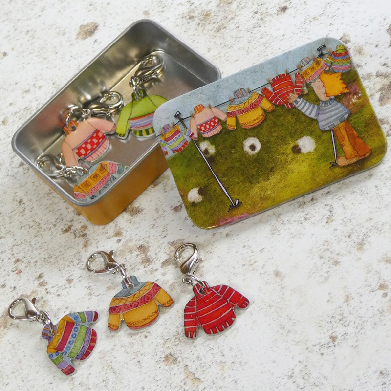 Locking Stitch Markers in Tin