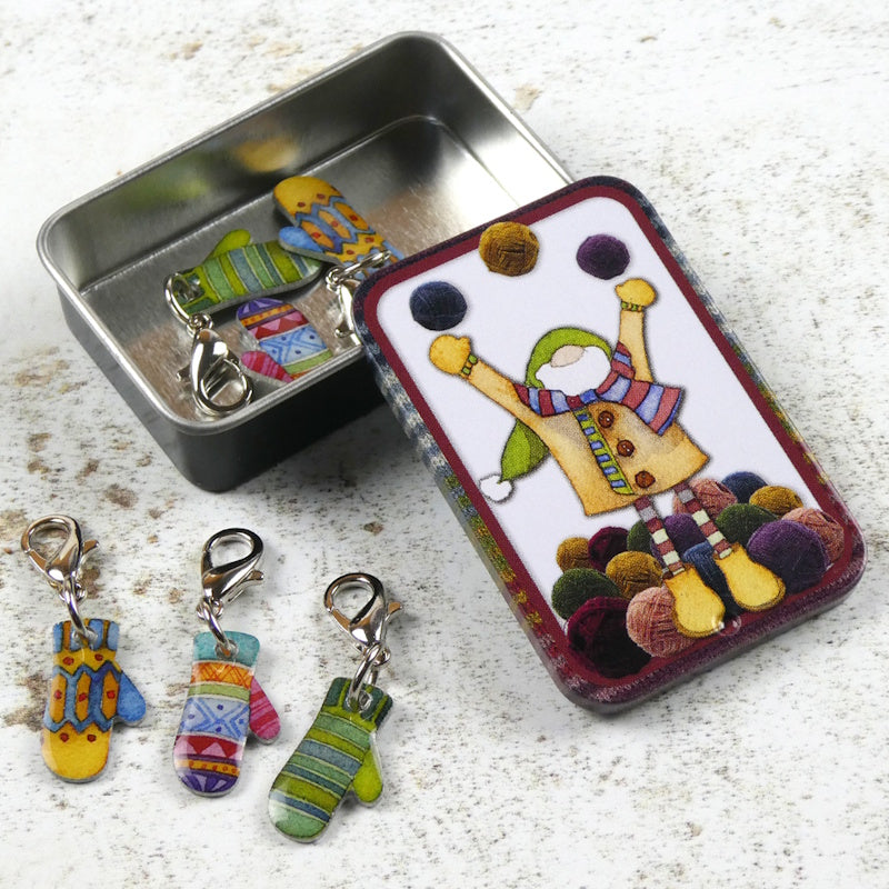 Locking Stitch Markers in Tin