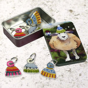 Ring Stitch Marker in Tin - Sheep with Hats