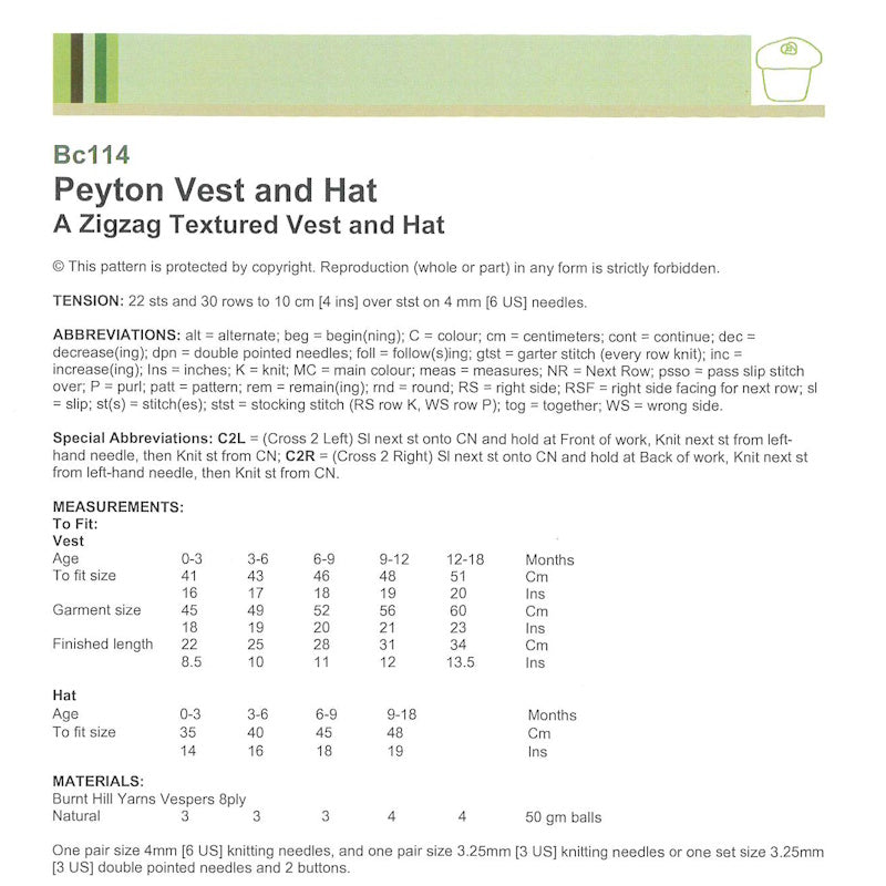 Peyton Vest and Hat