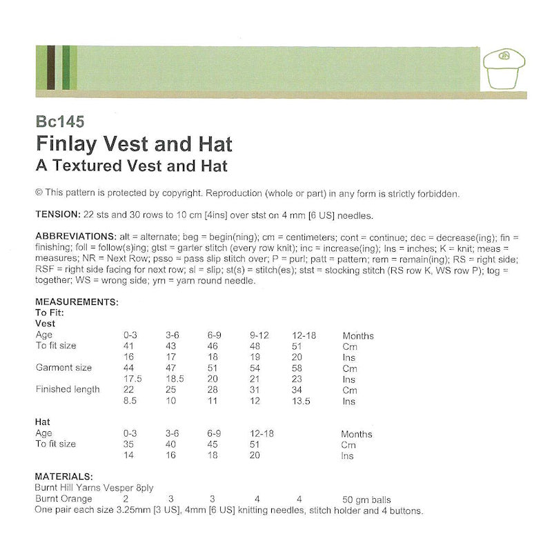 Finlay Vest and Hat