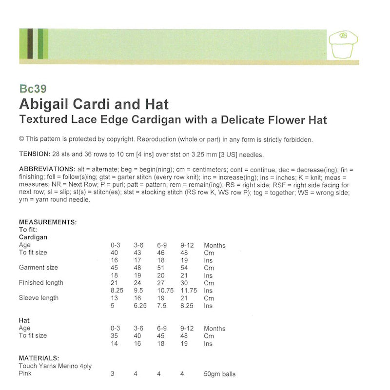 Abigail Cardi and Hat