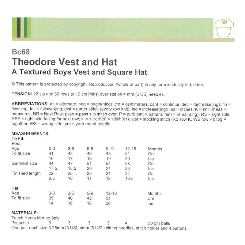 Theodore Vest and Hat