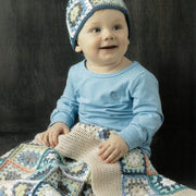 Style 1 Pram Blanket and Style 2 A Motif Beanie