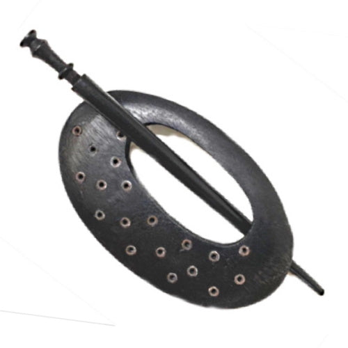 Ring Stick Shawl Pins - Ebony Shield