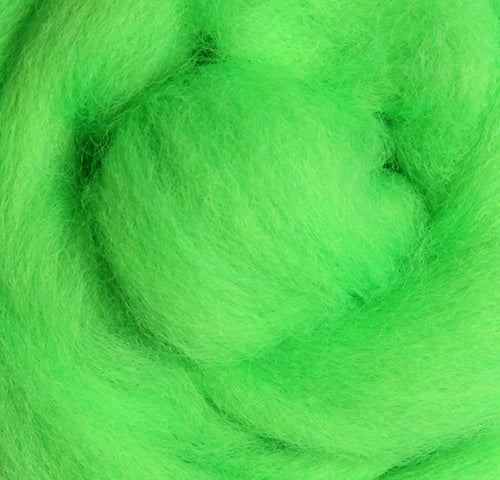 Corriedale Slivers - Fluro Lime
