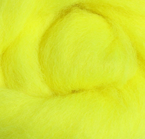 Corriedale Slivers - Fluro Yellow