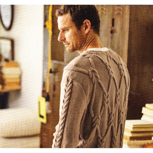 Back View Twisting Cable Sweater