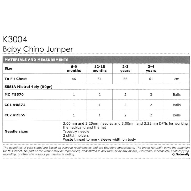 K3004 Baby Chino Jumper and Hat