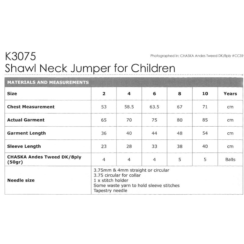 Shawl Neck Jumper for Children
