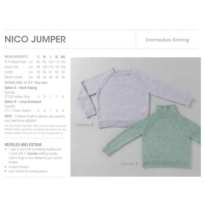 Nico Jumper options A and B