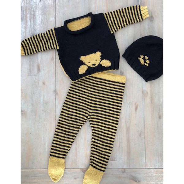 Teddy Jumper and Striped Tights