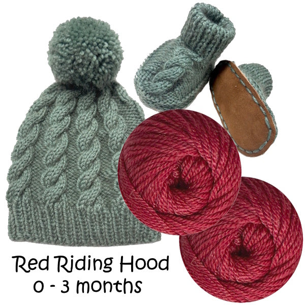 Possum Beanie and Bootee Set - Red Riding Hood 0-3m